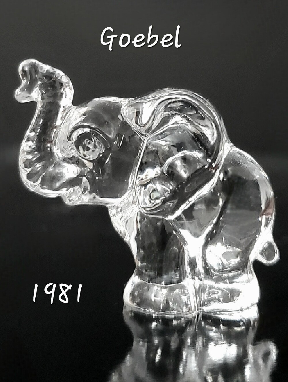 1981 Goebel 1.5" Clear Glass Elephant Figurine